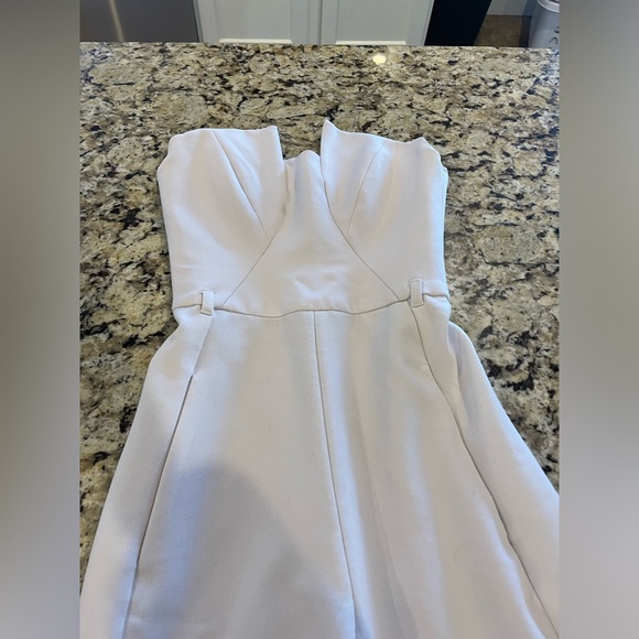 Black halo Lena Strapless Jumpsuit in white size 0 - Picture 5 of 6